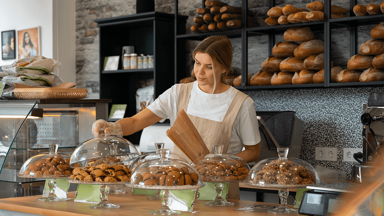 Microempreendedora em referência aoas pequenos negócios.